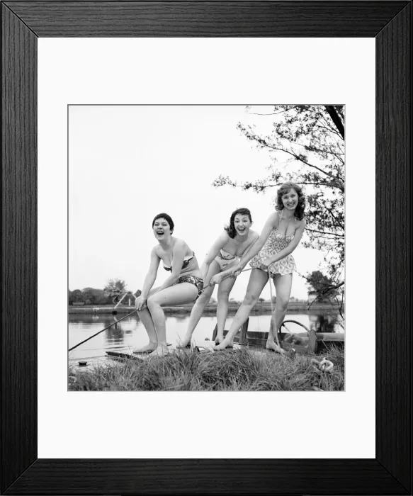 Framed Print : Dancers Pauline Barry, Carol Booth and Angie Curtis seen here modelling the latest Framed Print : Dancers Pauline Barry, Carol Booth and Angie Curtis seen here modelling the latest