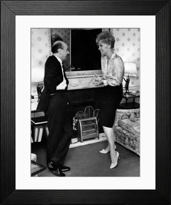 Framed Print : Actress Kim Novak with reporter Donald Zec. February 1963 Framed Print : Actress Kim Novak with reporter Donald Zec. February 1963