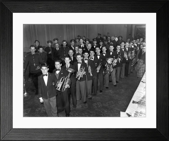 Framed Print : The youngest band at todays festival, was Ynyshir and Wattstown band from the Rhonda