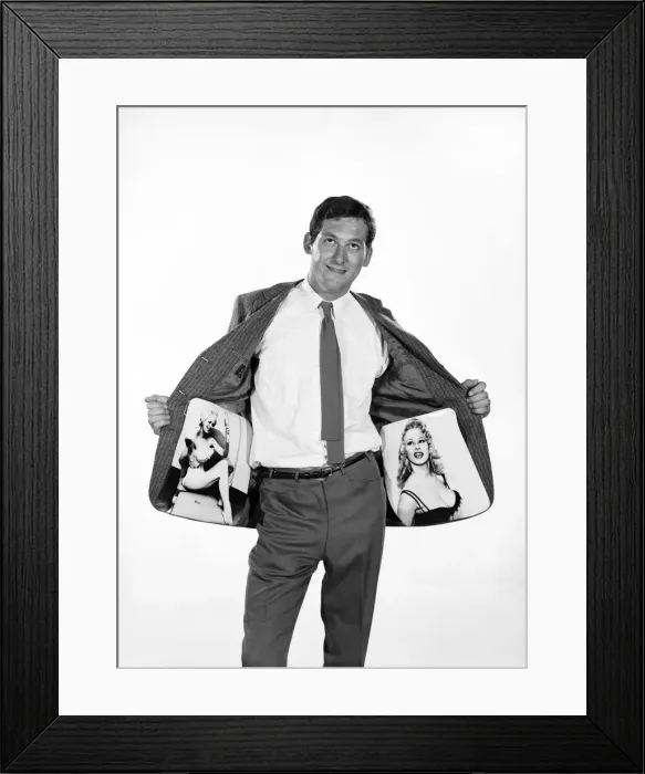 Framed Print : Clothing: Fashion: Menswear: Man wearing pin-up Jacket. Model: Michael Lester Framed Print : Clothing: Fashion: Menswear: Man wearing pin-up Jacket. Model: Michael Lester