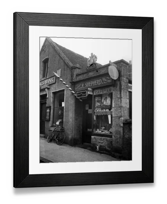 Framed Print : The tobacconist shop in the village of Ballater, Scotland. September 1958 Framed Print : The tobacconist shop in the village of Ballater, Scotland. September 1958