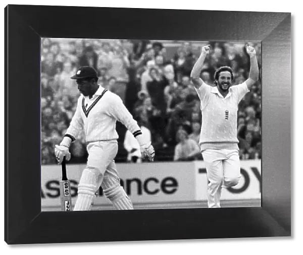 Ian Botham celebrates getting Viv Richards out during the England v West Indies third