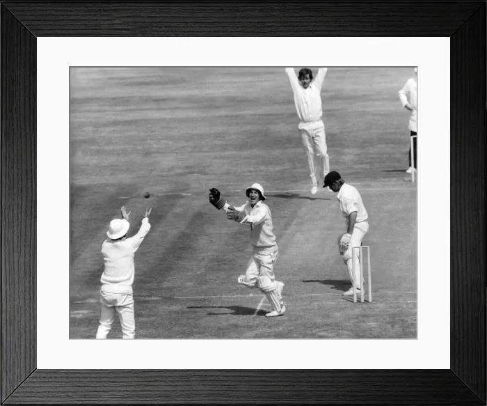 Framed Print : Action from the England v Australia second test match at Old Trafford July 1977