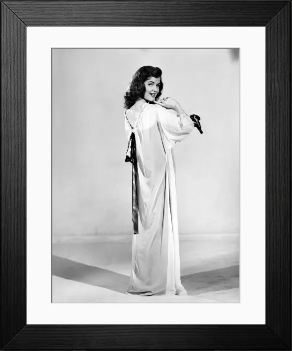 Framed Print : Nightwear: Woman wearing night dress. 1955