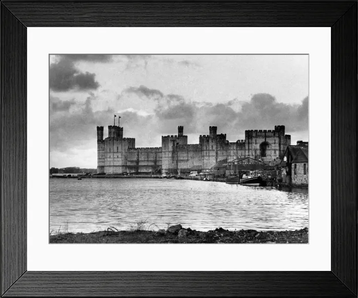 Framed Print : General view of Caernarfon Castle in North Wales. August 1969 Framed Print : General view of Caernarfon Castle in North Wales. August 1969