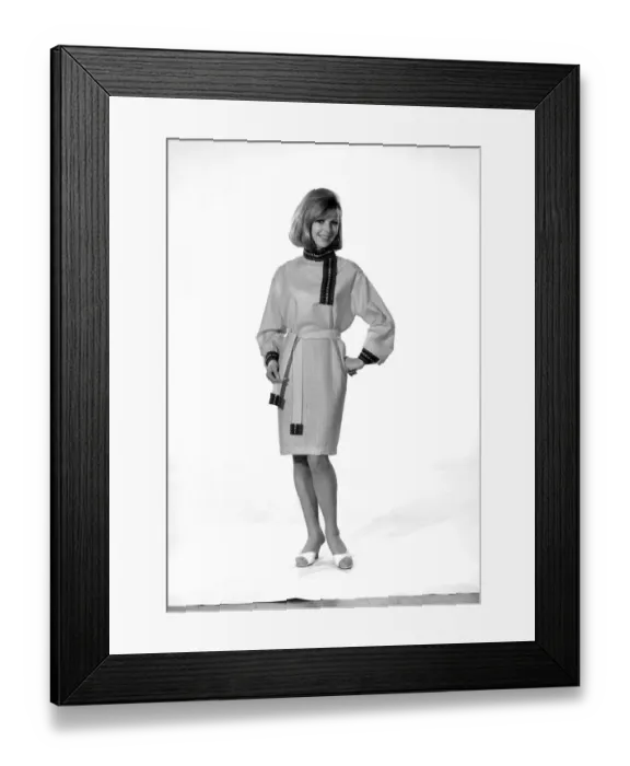 Framed Print : Model Jill Carter wearing Cossack dress Circa 1966 Framed Print : Model Jill Carter wearing Cossack dress Circa 1966