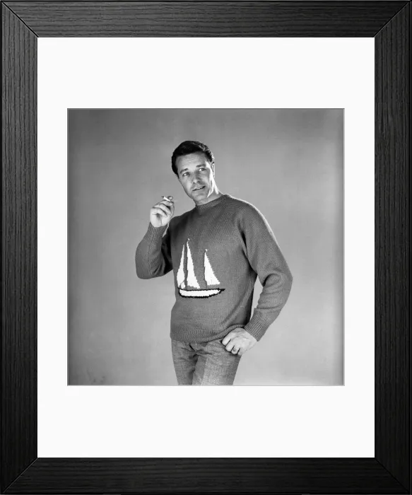 Framed Print : Male model wearing Chichester sweaters in celebration of Sir Francis Chichester round