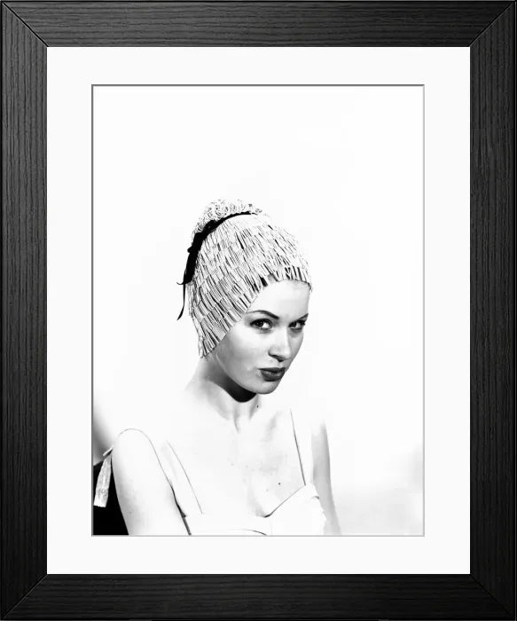 Framed Print : Model Vyvyan Dunbar wearing bathing hats Circa 1963 Framed Print : Model Vyvyan Dunbar wearing bathing hats Circa 1963