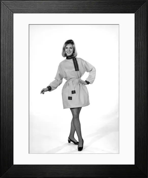 Framed Print : Model Jill Carter wearing Cossack dress Circa 1966