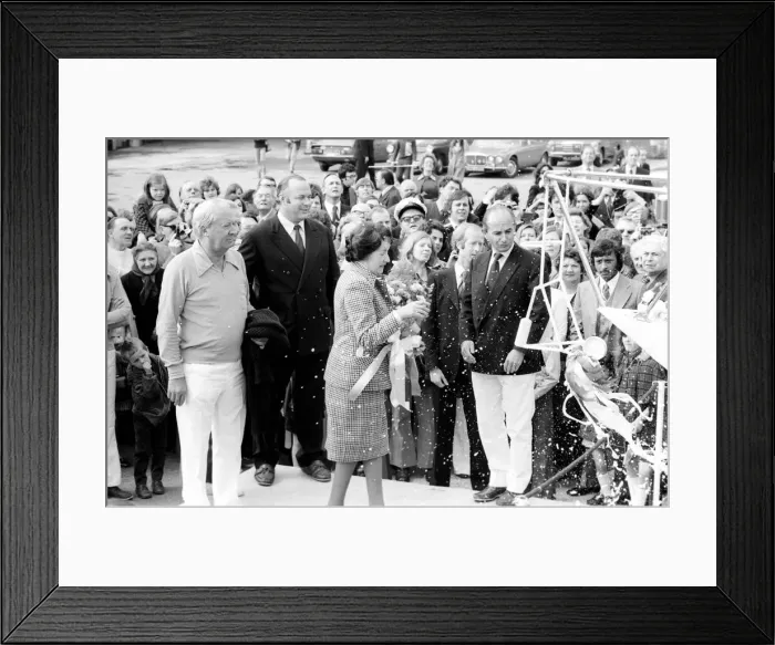 Framed Print : Former Conservative Prime Minister Edward Heath and partner at launching of his new yacht Framed Print : Former Conservative Prime Minister Edward Heath and partner at launching of his new yacht