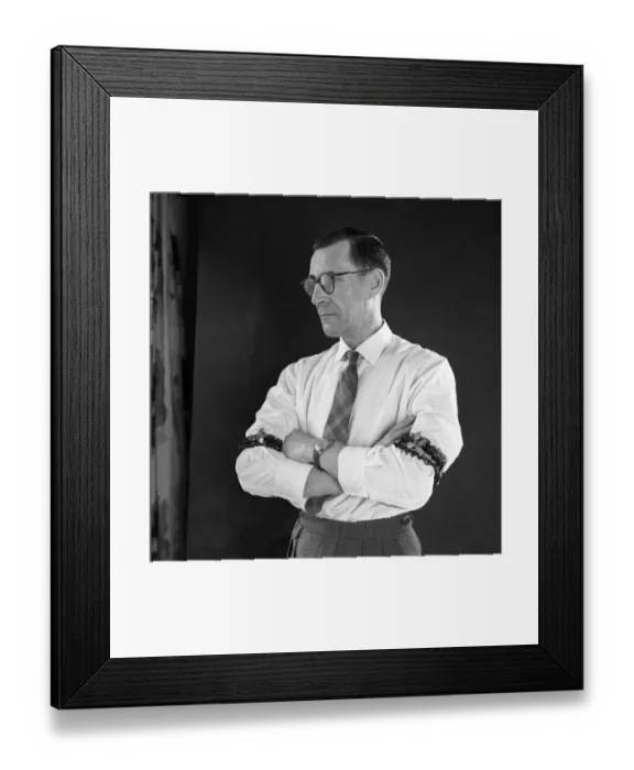 Framed Print : Man with garters for armbands circa 1959 Framed Print : Man with garters for armbands circa 1959