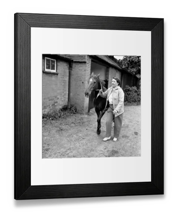 Framed Print : Mrs. Moss seen here with her horses. 1954 A145d-001
