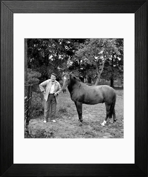 Framed Print : Mrs. Moss seen here with her horses. 1954 A145d Framed Print : Mrs. Moss seen here with her horses. 1954 A145d