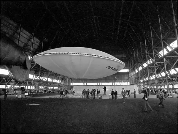 VVery quietly, the worlds first flying Saucer, or Skyship as its designers prefer to call