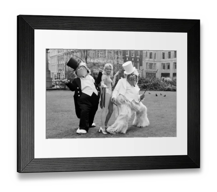 Framed Print : Samantha Stevens with wombles. April 1975