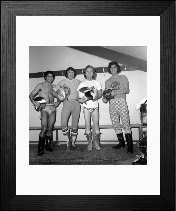 Framed Print : Speedway Riders l-r: Ivan Mauger (four times World Champion)
