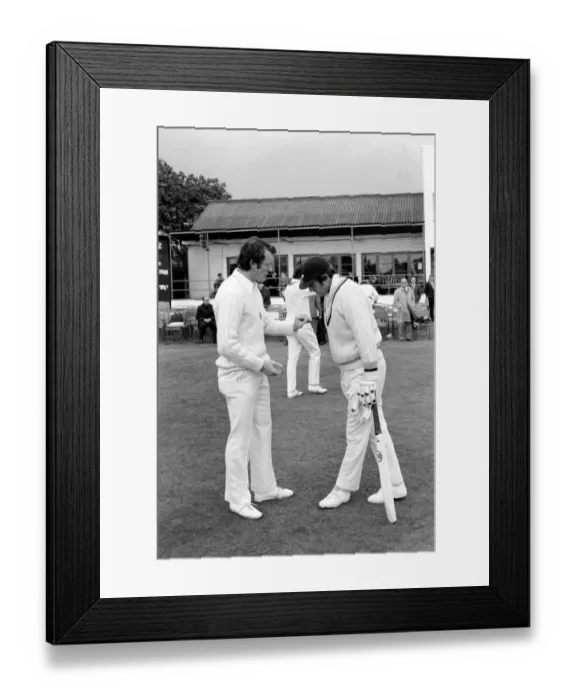 Framed Print : County Cricket match Kent v Yorkshire. Mike Denness (left Framed Print : County Cricket match Kent v Yorkshire. Mike Denness (left
