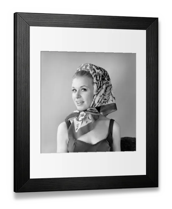 Framed Print : Clothing: Fashion: Headscarf. 1966 B1921-009