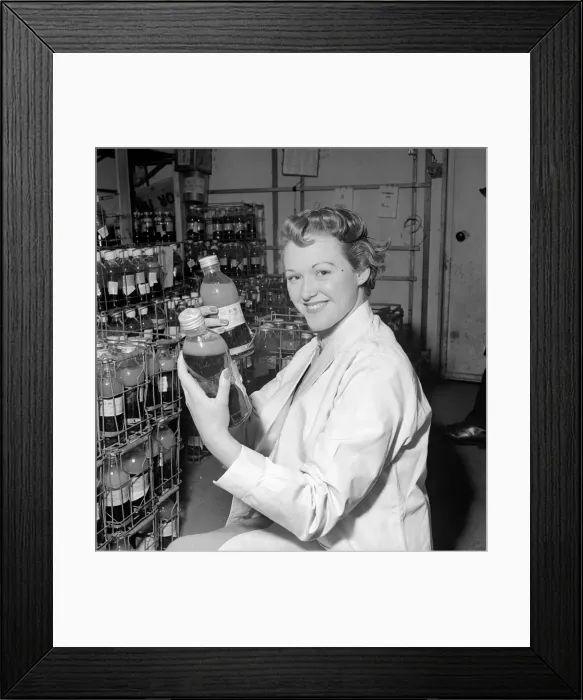Framed Print : Medical: Blood Transfusions: Inspection at a blood bank. 1954 A2-003