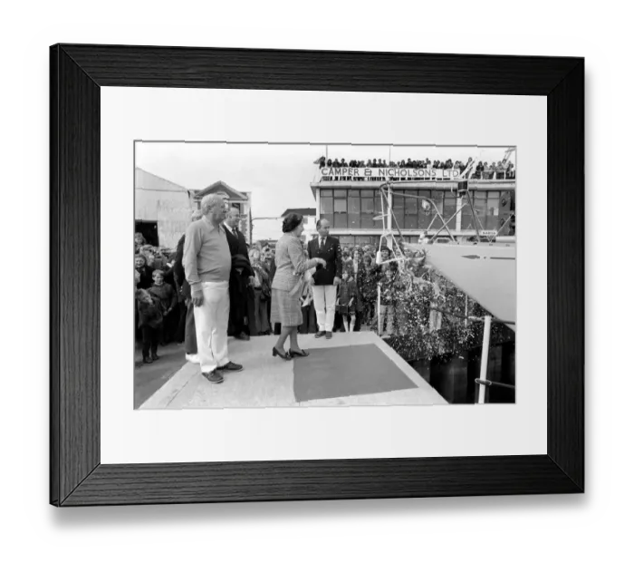 Framed Print : Former Conservative Prime Minister Edward Heath at launching of a new yacht Framed Print : Former Conservative Prime Minister Edward Heath at launching of a new yacht