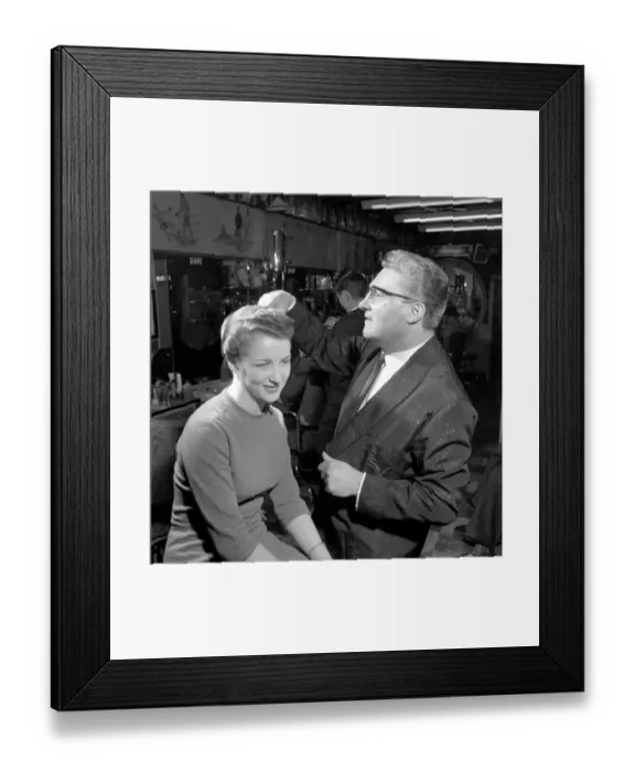 Framed Print : Something for the weekend? Girl model who works in mens hairdressers Framed Print : Something for the weekend? Girl model who works in mens hairdressers