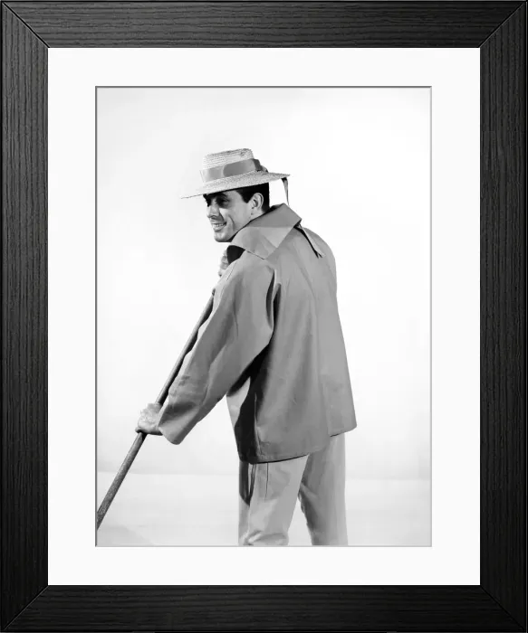 Framed Print : Model Peter Anthony wearing blue sailors shirt 1959 Framed Print : Model Peter Anthony wearing blue sailors shirt 1959