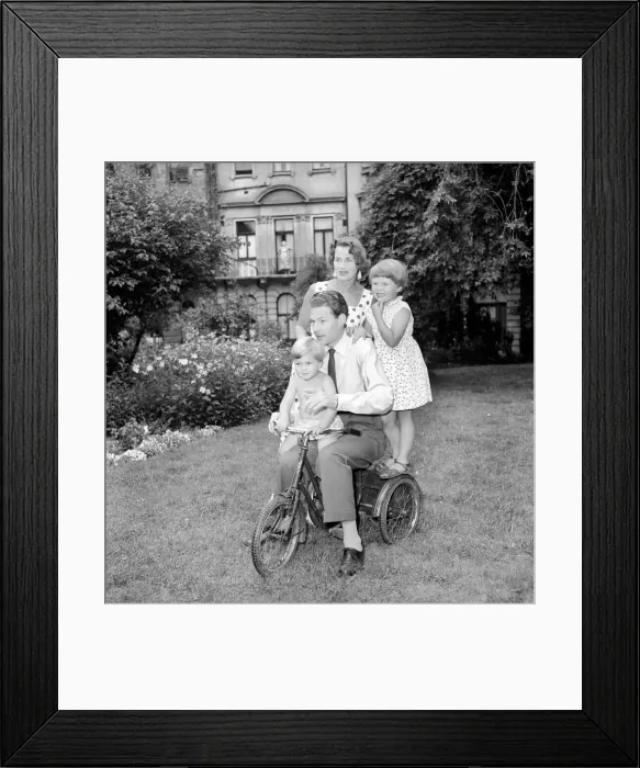 Framed Print : BBC Announcer Alexander McIntosh seen here at home with his wife and children. Circa 1957