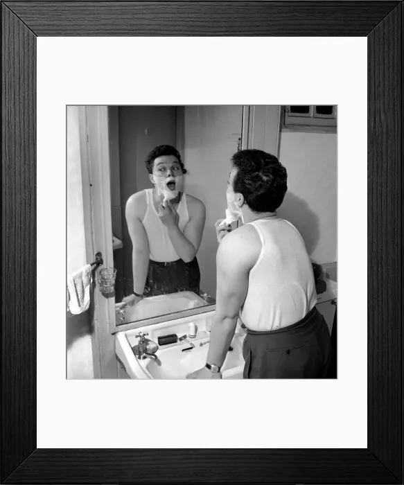 Framed Print : Singer Dickie Valentine seen here getting ready to perform on stage Framed Print : Singer Dickie Valentine seen here getting ready to perform on stage