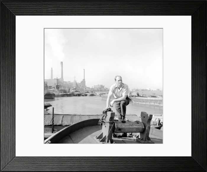 Framed Print : Thames barge man Ernest Murray seen here at work on the river. Circa 1960 Framed Print : Thames barge man Ernest Murray seen here at work on the river. Circa 1960