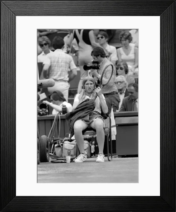 Framed Print : Wimbledon 1980. 7th day. Wade vs. Jaeger on the Centre court today. June 1980 80-3384-046