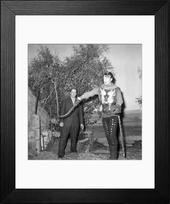 Framed Print : On set with the cast of the television series The Adventures of Sir Lancelot