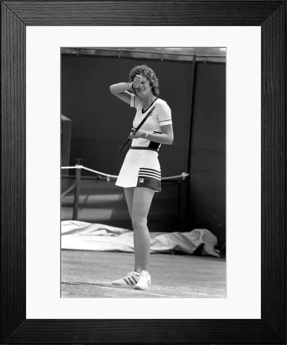 Framed Print : Wimbledon 1980. 7th day. Pam Shriver vs. B. J. King. Pam Shriver in tears at the end of Framed Print : Wimbledon 1980. 7th day. Pam Shriver vs. B. J. King. Pam Shriver in tears at the end of