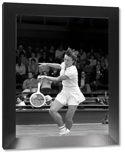Wimbledon 1980. 7th day. Navratilova (U. S. ) vs. K. Jordan (U. S. ) on court one today