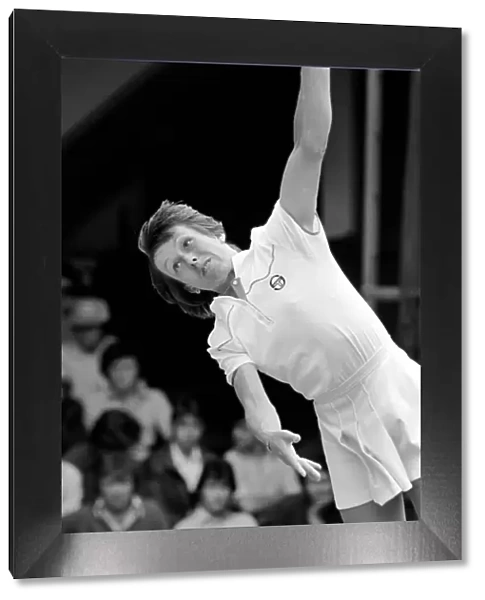 Wimbledon 1980. 7th day. Navratilova (U. S. ) vs. K. Jordan (U. S. ) on court one today