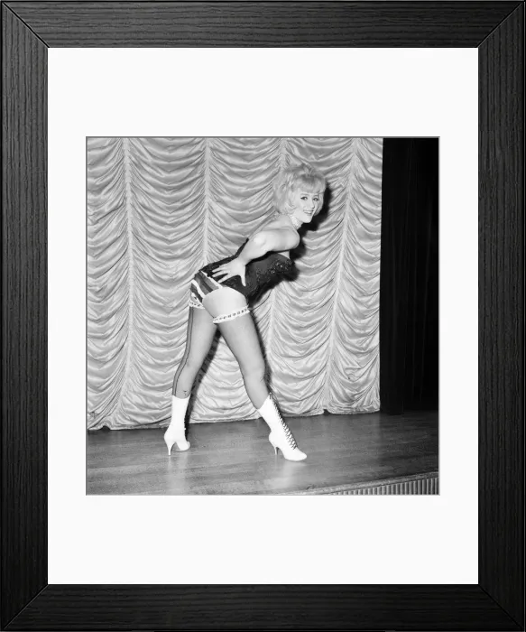Framed Print : Show girl Audrey Crane seen here performing on stage 1962 Framed Print : Show girl Audrey Crane seen here performing on stage 1962
