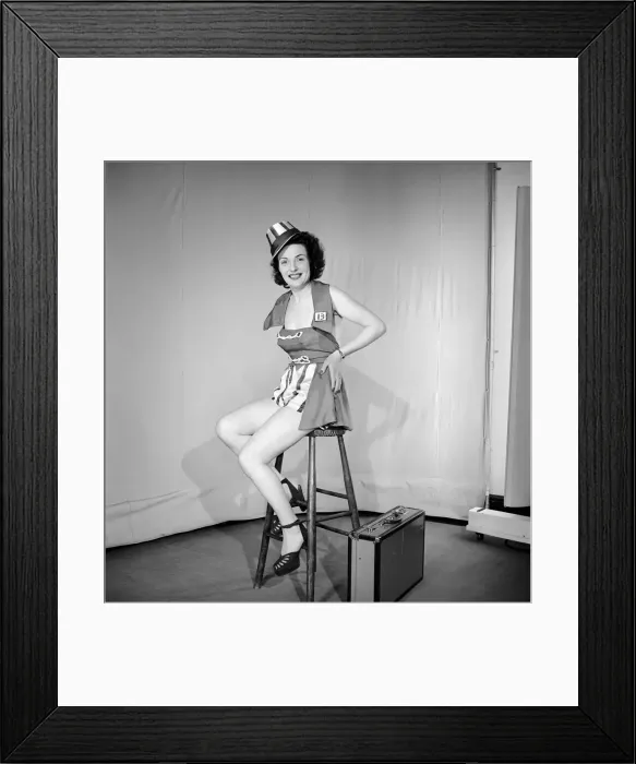 Framed Print : Women wearing majorettes fancy dress. 1965 E46-002 Framed Print : Women wearing majorettes fancy dress. 1965 E46-002