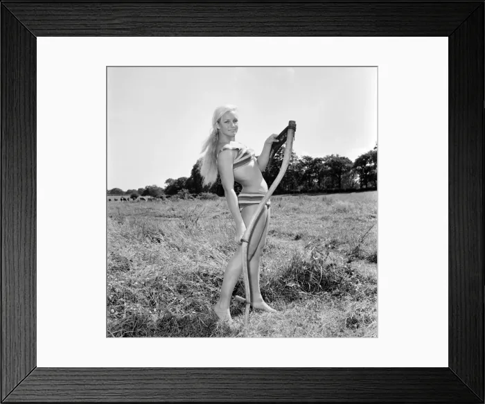 Framed Print : Model Maja Hafernik seen here working on the farm. 1965 E504-009 Framed Print : Model Maja Hafernik seen here working on the farm. 1965 E504-009