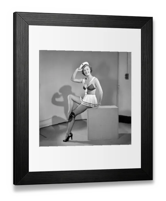 Framed Print : Model wearing fancy dress sailors outfit. 1959 E34 Framed Print : Model wearing fancy dress sailors outfit. 1959 E34