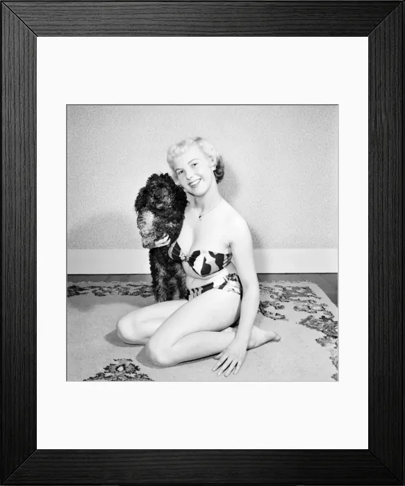 Framed Print : Pat Bolton seen here with her pet poodle dog. 1964 E298-003 Framed Print : Pat Bolton seen here with her pet poodle dog. 1964 E298-003