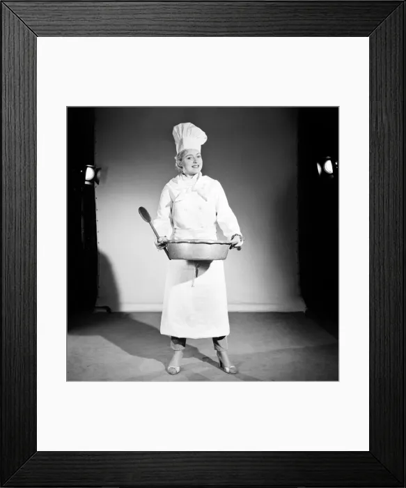 Framed Print : Model dressed as a chef. 1959 E250-010