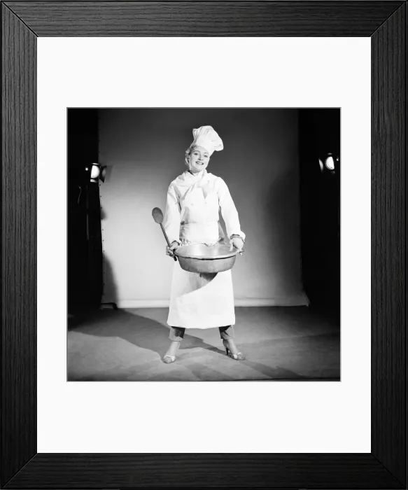 Framed Print : Model dressed as a chef. 1959 E250-001