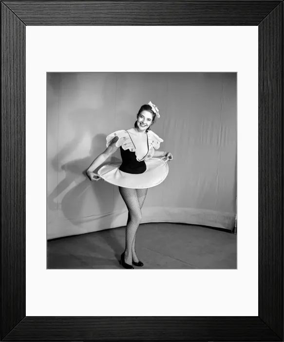 Framed Print : Woman wearing a skirt that is also a tray. 1959 Framed Print : Woman wearing a skirt that is also a tray. 1959