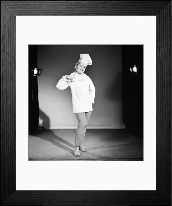 Framed Print : Model dressed as a chef. 1959 E250 Framed Print : Model dressed as a chef. 1959 E250