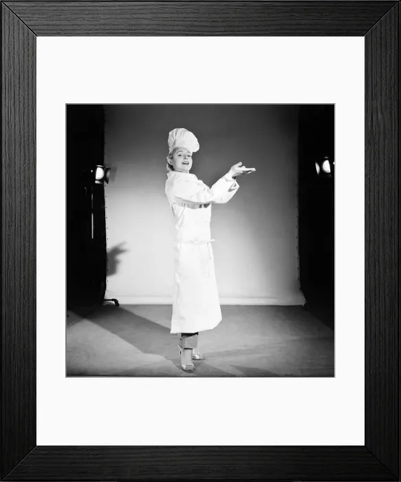 Framed Print : Model dressed as a chef. 1959 E250-009 Framed Print : Model dressed as a chef. 1959 E250-009