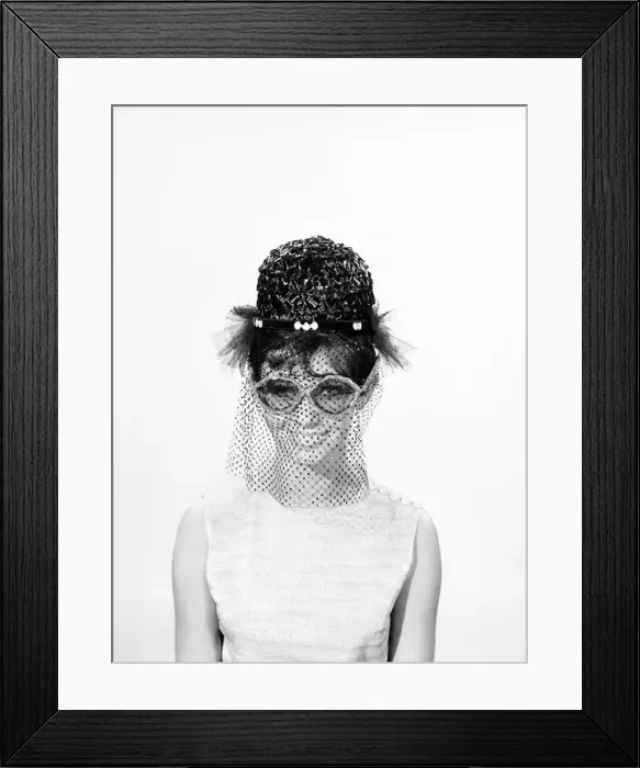 Framed Print : Clothing: Fashion: Hats: Woman wearing hats with veils. 1962 B1544-020 Framed Print : Clothing: Fashion: Hats: Woman wearing hats with veils. 1962 B1544-020