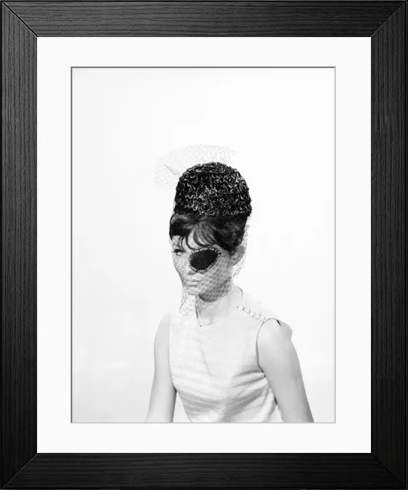 Framed Print : Clothing: Fashion: Hats: Woman wearing hats with veils and eyepatch. 1962 B1544-031 Framed Print : Clothing: Fashion: Hats: Woman wearing hats with veils and eyepatch. 1962 B1544-031
