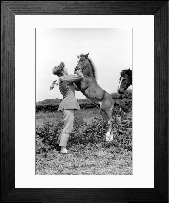 Framed Print : Pam Barrows seen here with foal called Miracle. June 1961 C65 Framed Print : Pam Barrows seen here with foal called Miracle. June 1961 C65