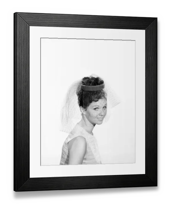 Framed Print : Clothing: Fashion: Hats: Woman wearing hats with veils. 1962 B1544-038 Framed Print : Clothing: Fashion: Hats: Woman wearing hats with veils. 1962 B1544-038