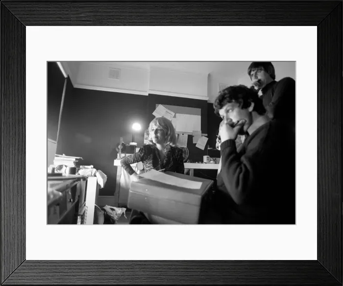 Framed Print : Esther Rantzen in the cutting room of the ThatOs Life'programme Framed Print : Esther Rantzen in the cutting room of the ThatOs Life'programme