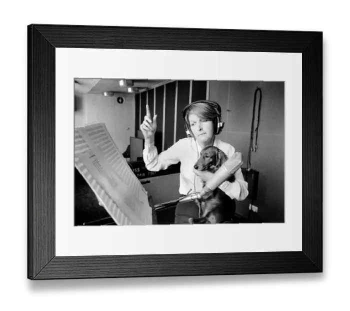 Framed Print : Actress Penelope Keith makes a record about a Dachsund dog. June 1980 80-03067-003 Framed Print : Actress Penelope Keith makes a record about a Dachsund dog. June 1980 80-03067-003